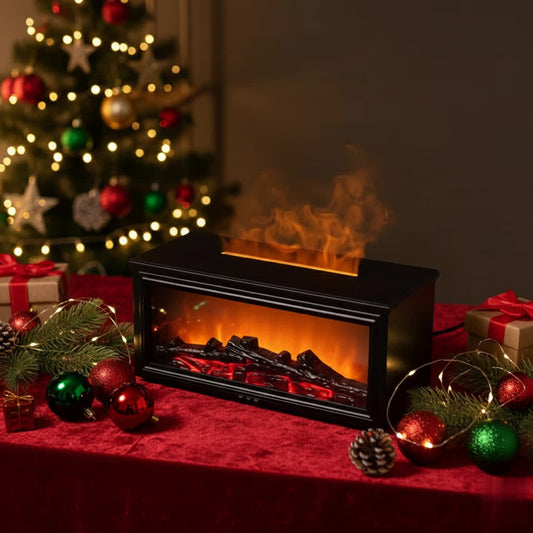 Simulated 3D Flame Aromatherapy Diffuser — Essential Oil Humidifier with Color-Shift Ambience & Remote Control